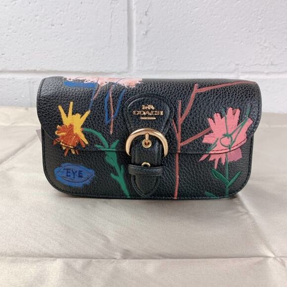 Coach C5586 X Jean-Michel Basquiat Kleo Crossbody Leather Black Multi - Picture 1 of 5